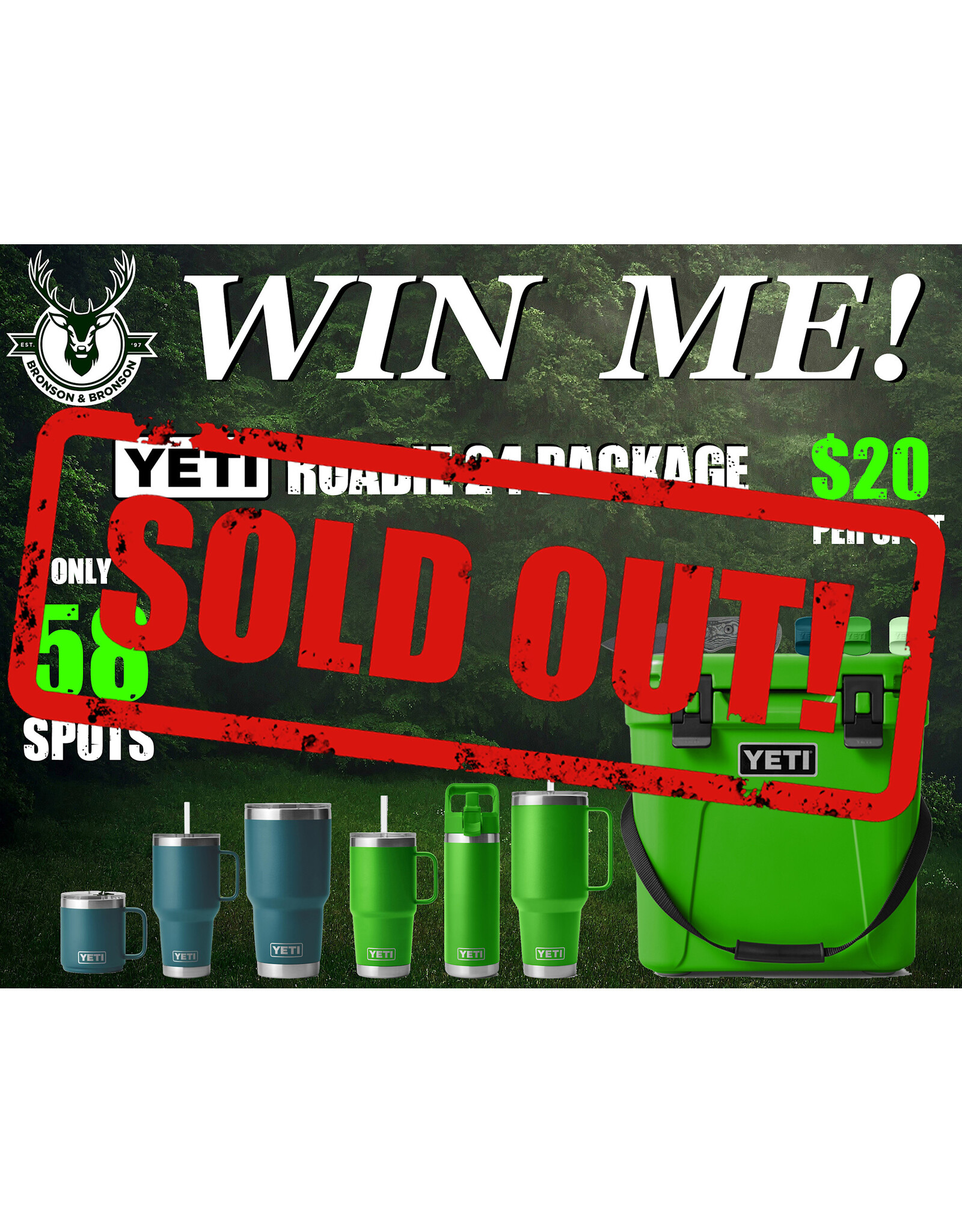DRAW #1727 - WIN ME - ROADIE 24 CANOPY GREEN PACKAGE!