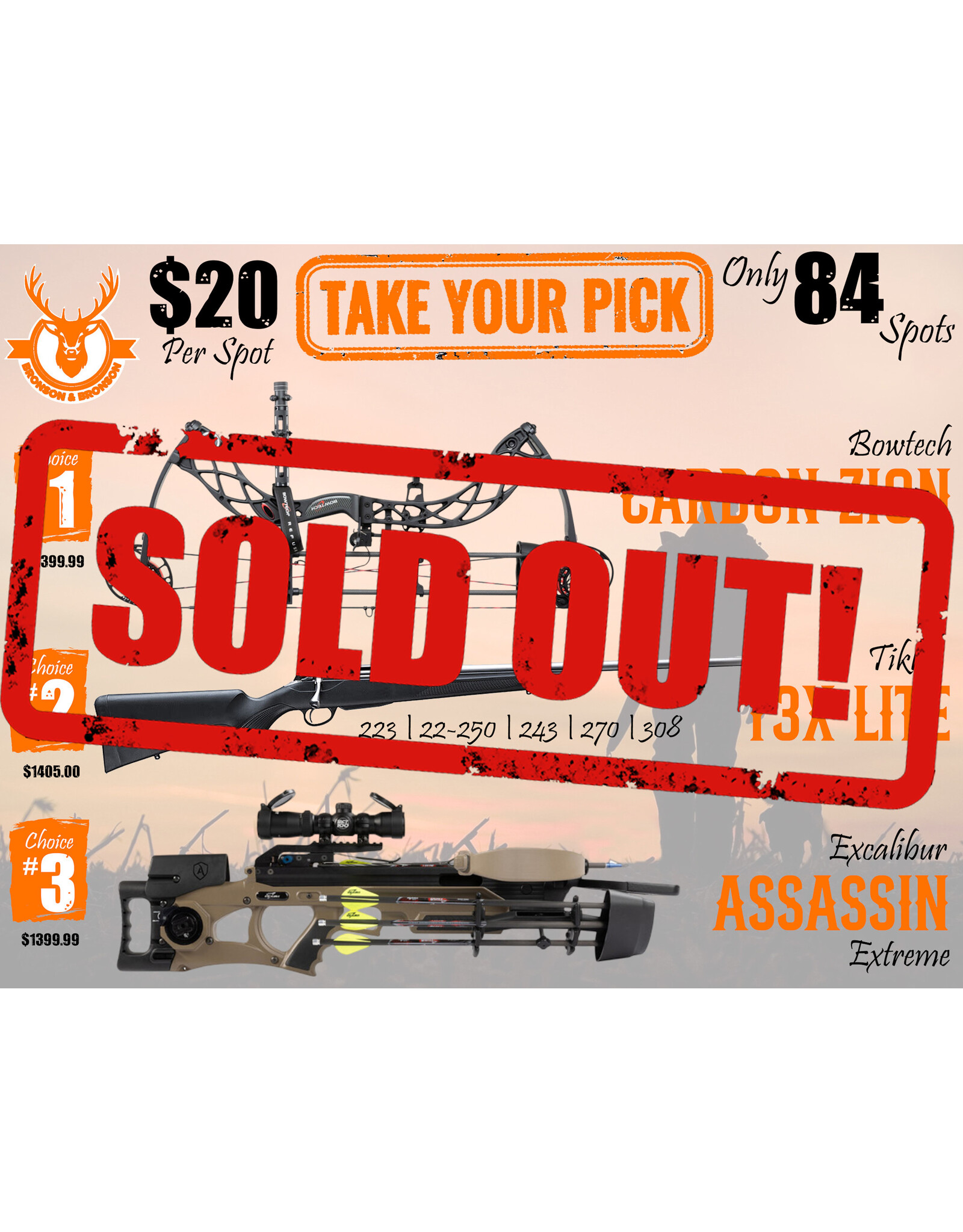 DRAW #1732 - Take Your Pick - Bowtech, Tikka OR Excalibur!