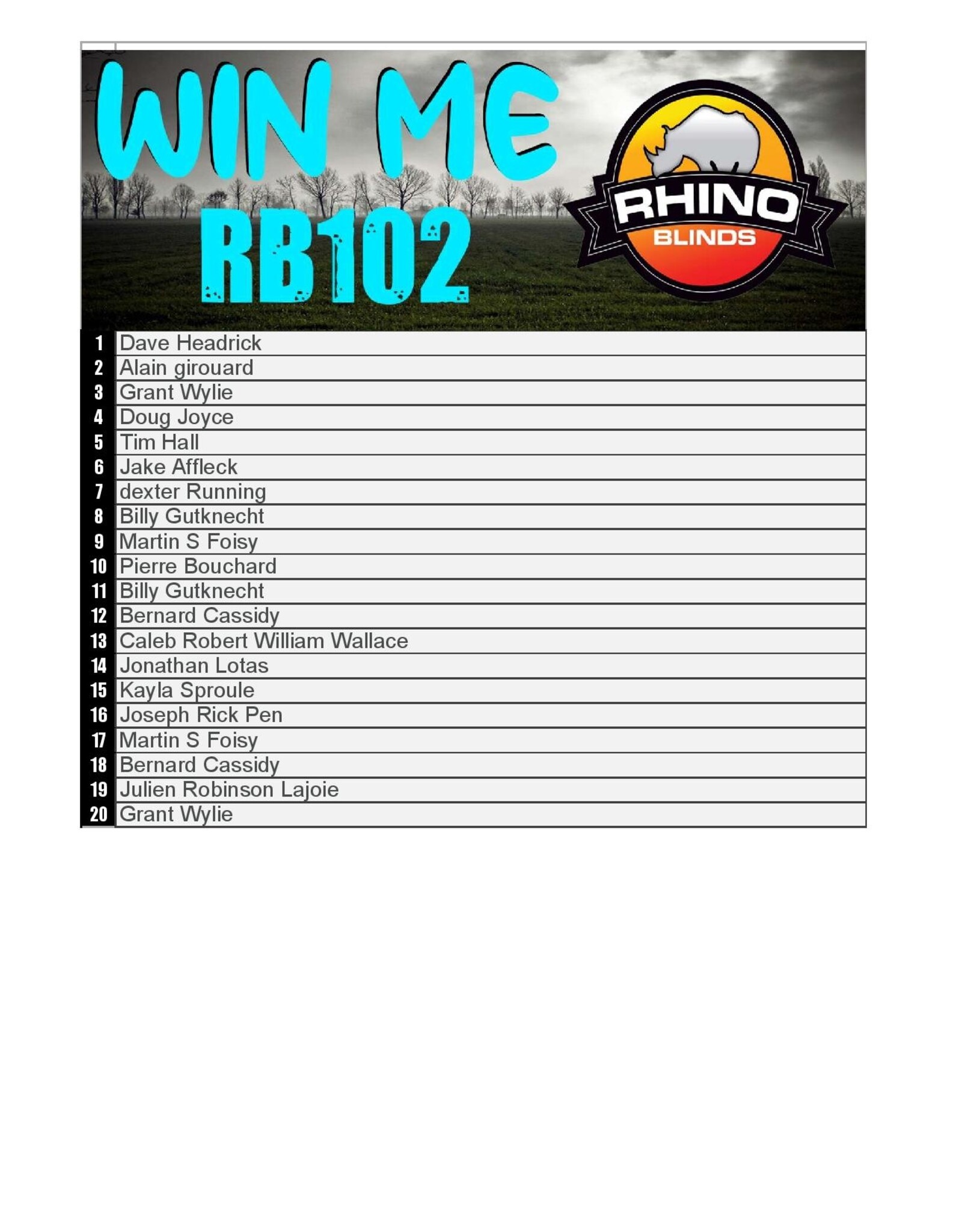 DRAW #1737 - WIN ME - Rhino 102 Ground Blind!