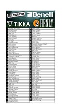 Draw #1736 - Take Your Pick - Henry 45-70, Benelli Lupo OR Tikka T3X!