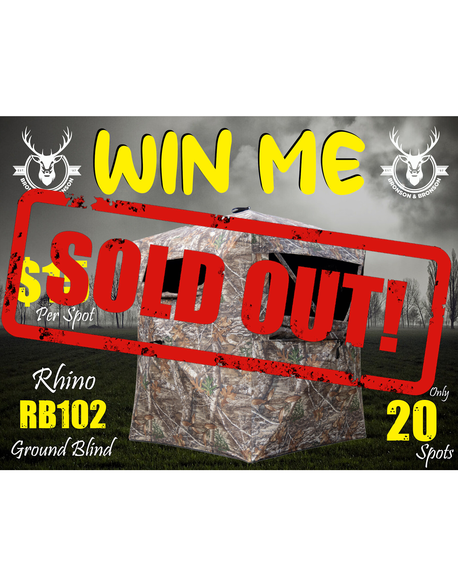 DRAW #1741 - WIN ME - Rhino 102 Ground Blind! ROUND 2