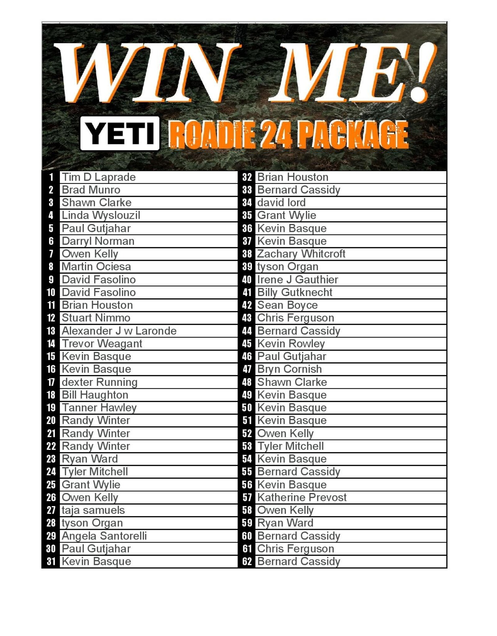 DRAW #1739 - WIN ME - Yeti Roadie 24 - King Crab Orange!