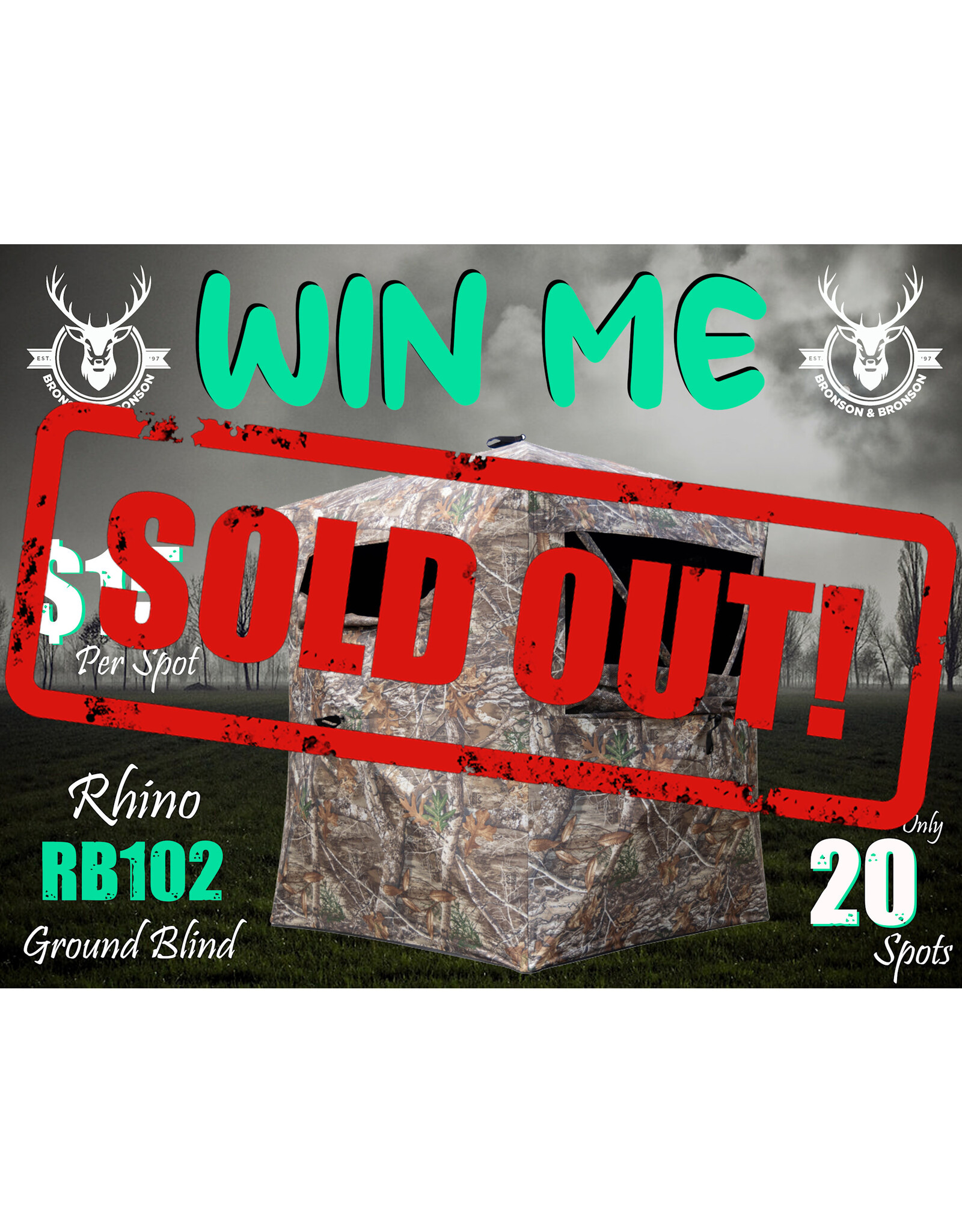 DRAW #1743 - WIN ME - Rhino 102 Ground Blind! ROUND 3