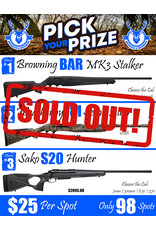 DRAW #1744 - Pick Your Prize - Browning, Weatherby OR Sako!