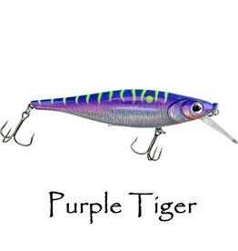 Walleye Nation Walleye Nation Creations LSB-PT Lil SB Reaper , Unique Square Bill Crankbait, Size 3.5", Diving Depth 10', #6 Hooks, Purple Tiger
