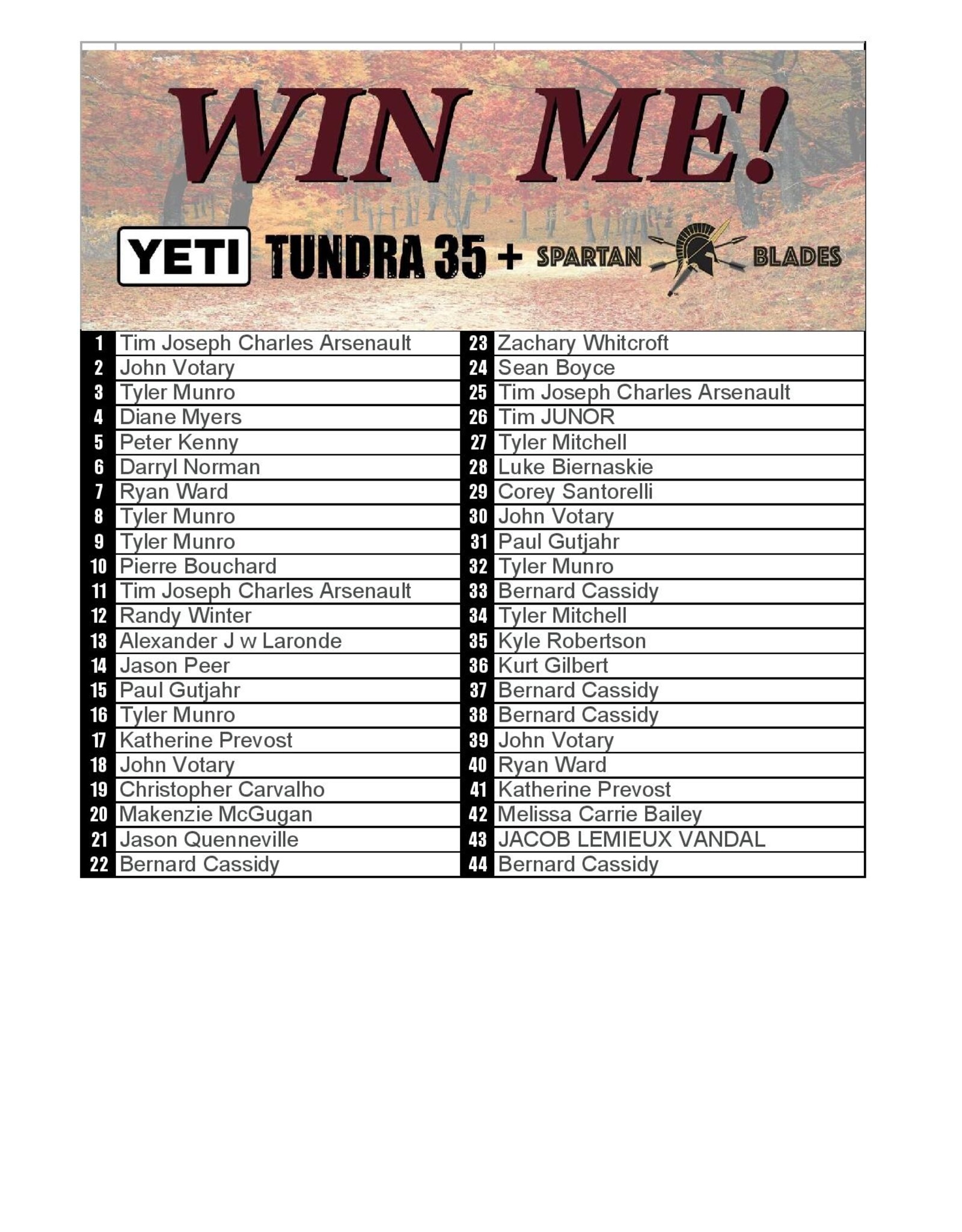 DRAW #1747 - WIN ME - Yeti Tundra 35 + Spartan Blades!