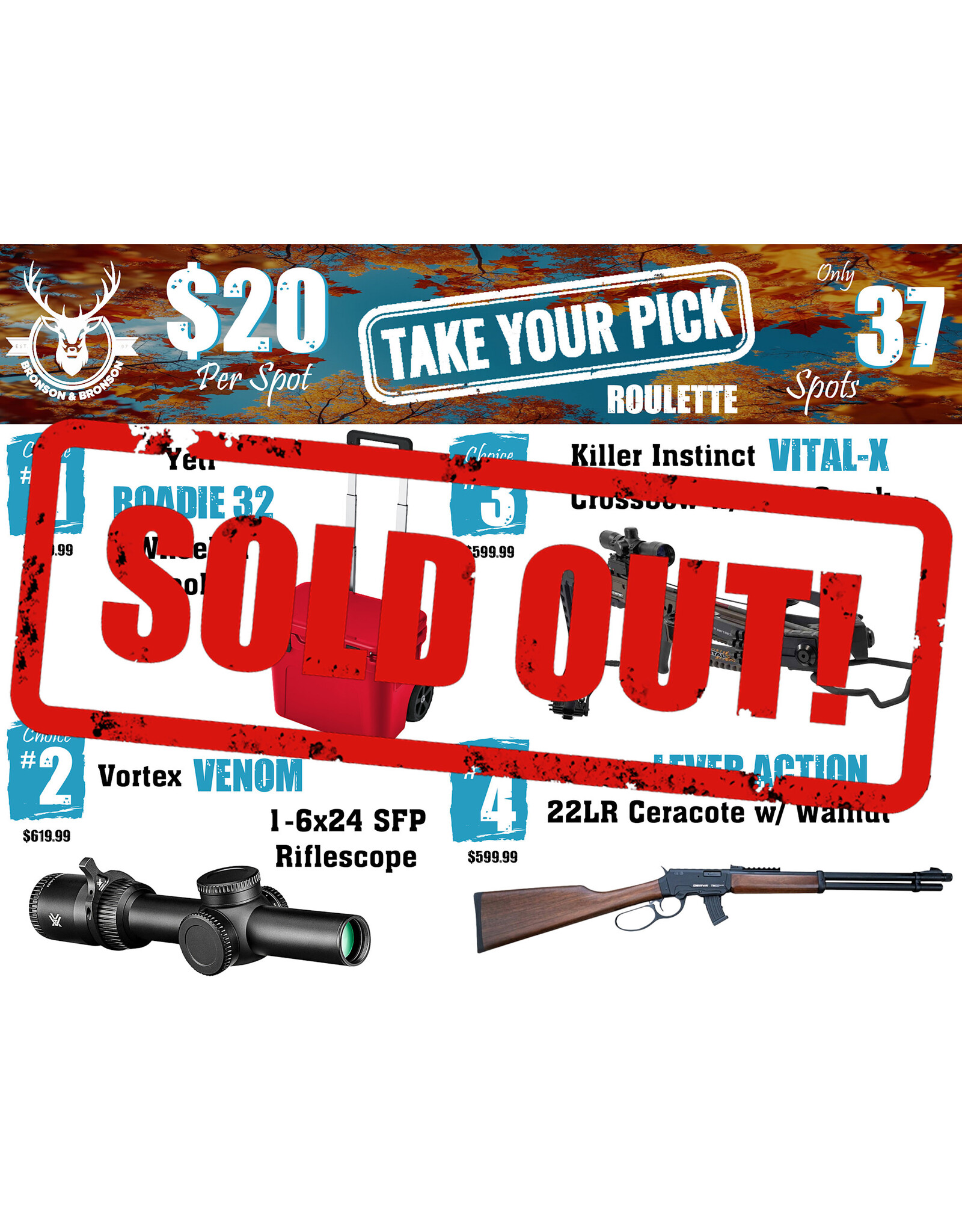 DRAW #1751 - Take Your Pick - Yeti, Vortex, Killer Instinct OR Derya!