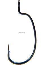 Owner Owner 5137-111 Rig'n Bass N Hook with Cutting Point, Size 1/0, Short Shank, Wide Gap, Black Chrome, 6 per Pack (243649)
