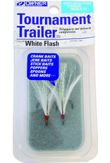 Owner Owner 5165-071-03 Stinger-36 Tournament Trailer Treble Hook, Size 4, Needle Point, Black Chrome, White/Chartreuse Flash Feather, 2 per Pack