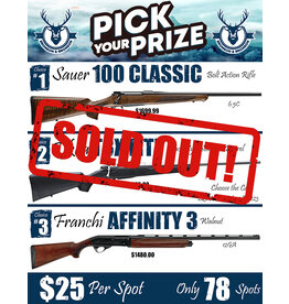 DRAW #1748 - Pick Your Prize - Sauer, Tikka OR Franchi!