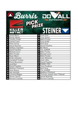 DRAW #1753 - Pick Your Prize - Do All, Killer Instinct, Steiner OR Burris!