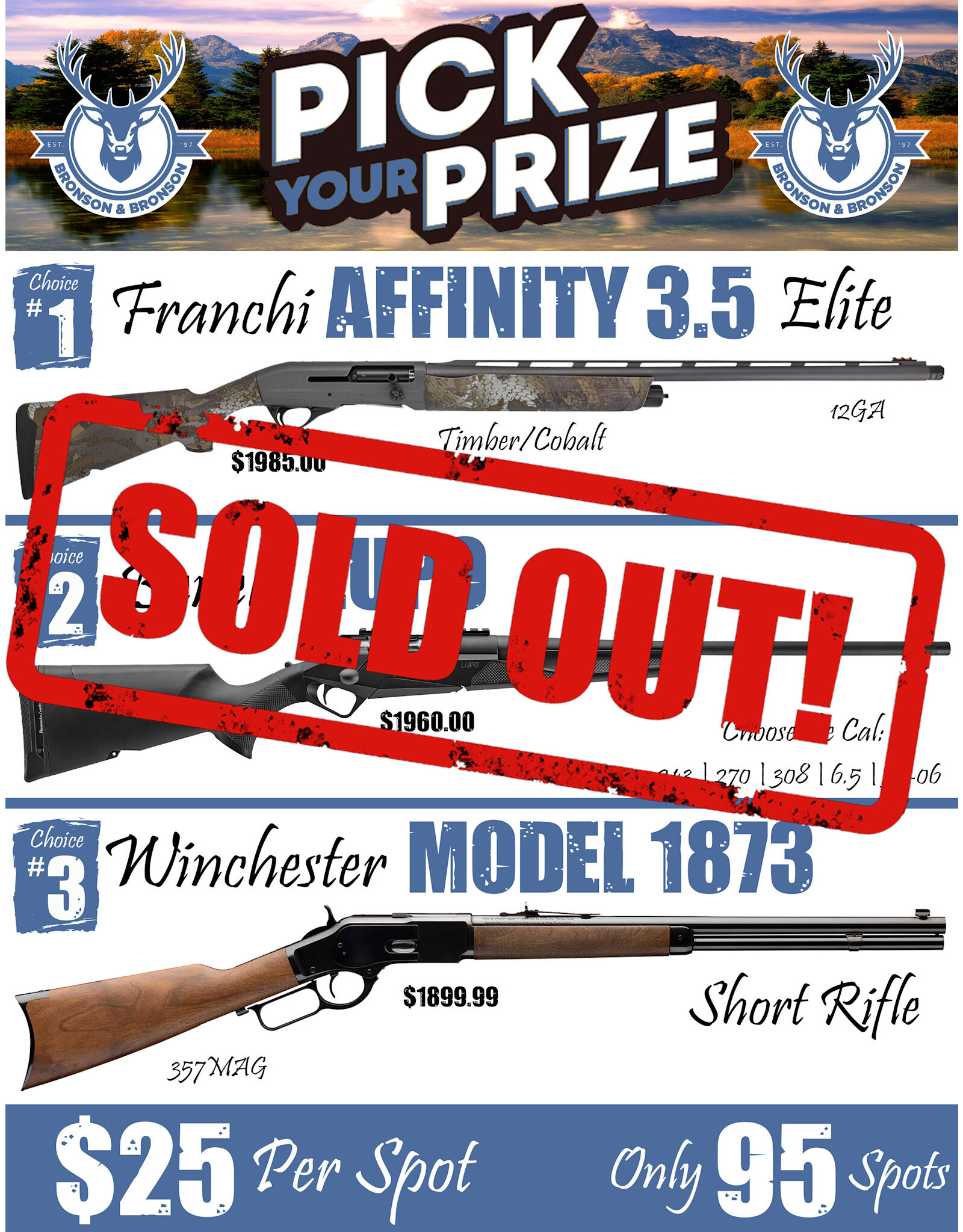 DRAW #1754 - Pick Your Prize - Franchi, Benelli OR Winchester!
