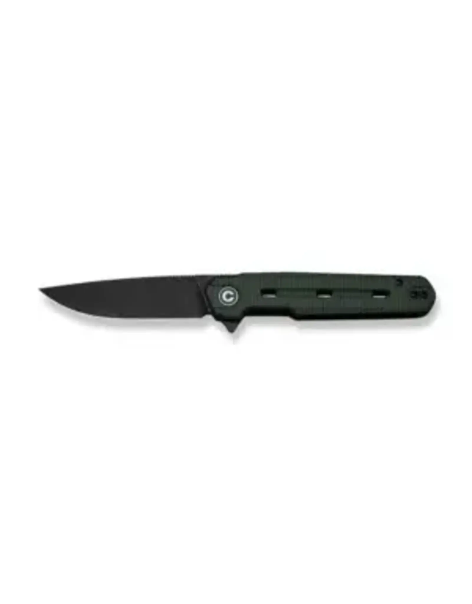 Civivi CIVIVI Knives Ostap Hel Navo Flipper Knife 3.25" Nitro-V Black Stonewashed Drop Point Blade, Black G10 Handles, Reversible Clip, Liner Lock - C25015A-1
