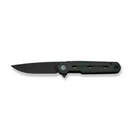 Civivi CIVIVI Knives Ostap Hel Navo Flipper Knife 3.25" Nitro-V Black Stonewashed Drop Point Blade, Black G10 Handles, Reversible Clip, Liner Lock - C25015A-1