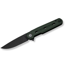 Civivi CIVIVI Knives Ostap Hel Navo Flipper Knife 3.25" Nitro-V Black Stonewashed Drop Point Blade, Green Canvas Micarta Handles, Reversible Clip, Liner Lock - C25015A-2