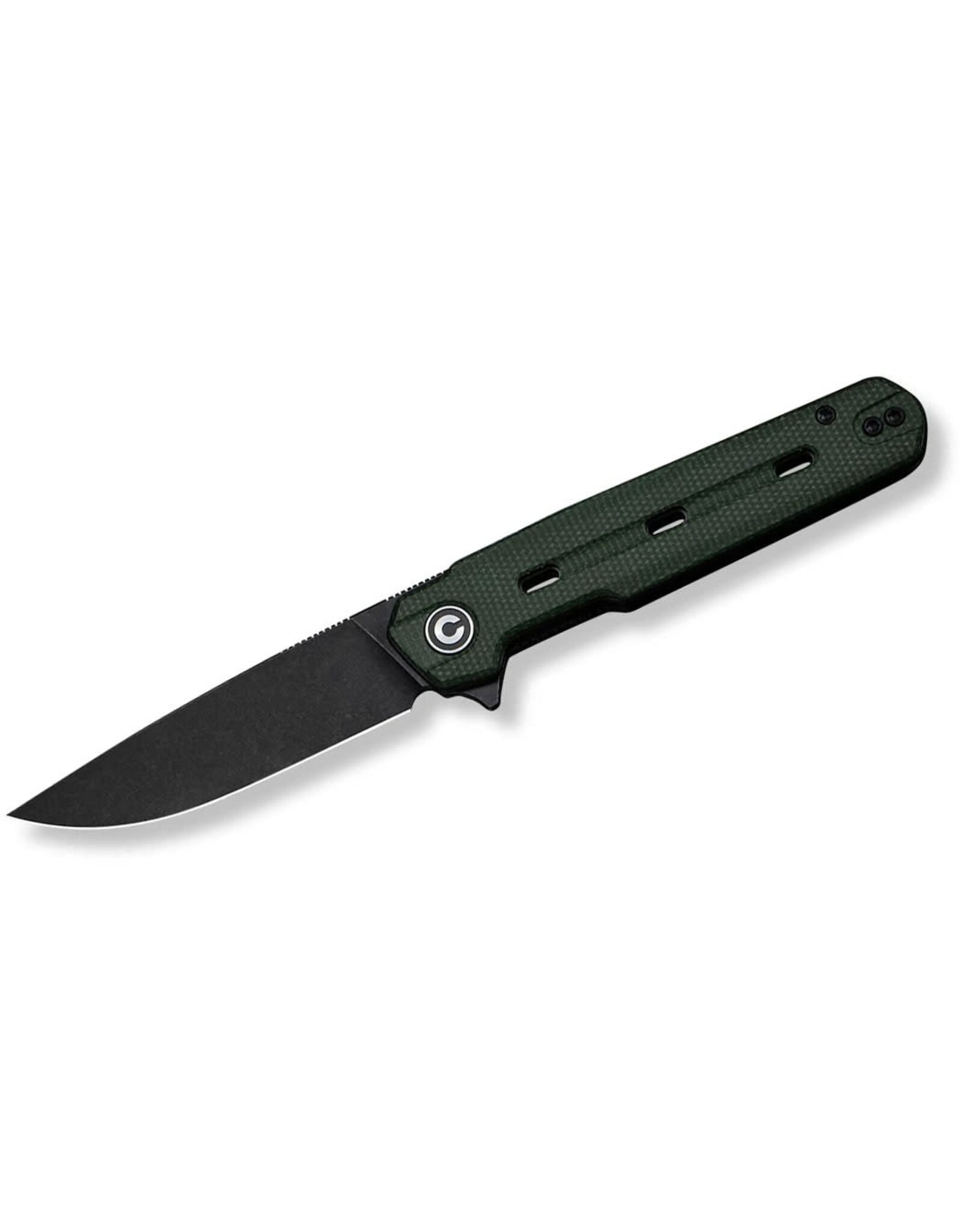 Civivi CIVIVI Knives Ostap Hel Navo Flipper Knife 3.25" Nitro-V Black Stonewashed Drop Point Blade, Green Canvas Micarta Handles, Reversible Clip, Liner Lock - C25015A-2