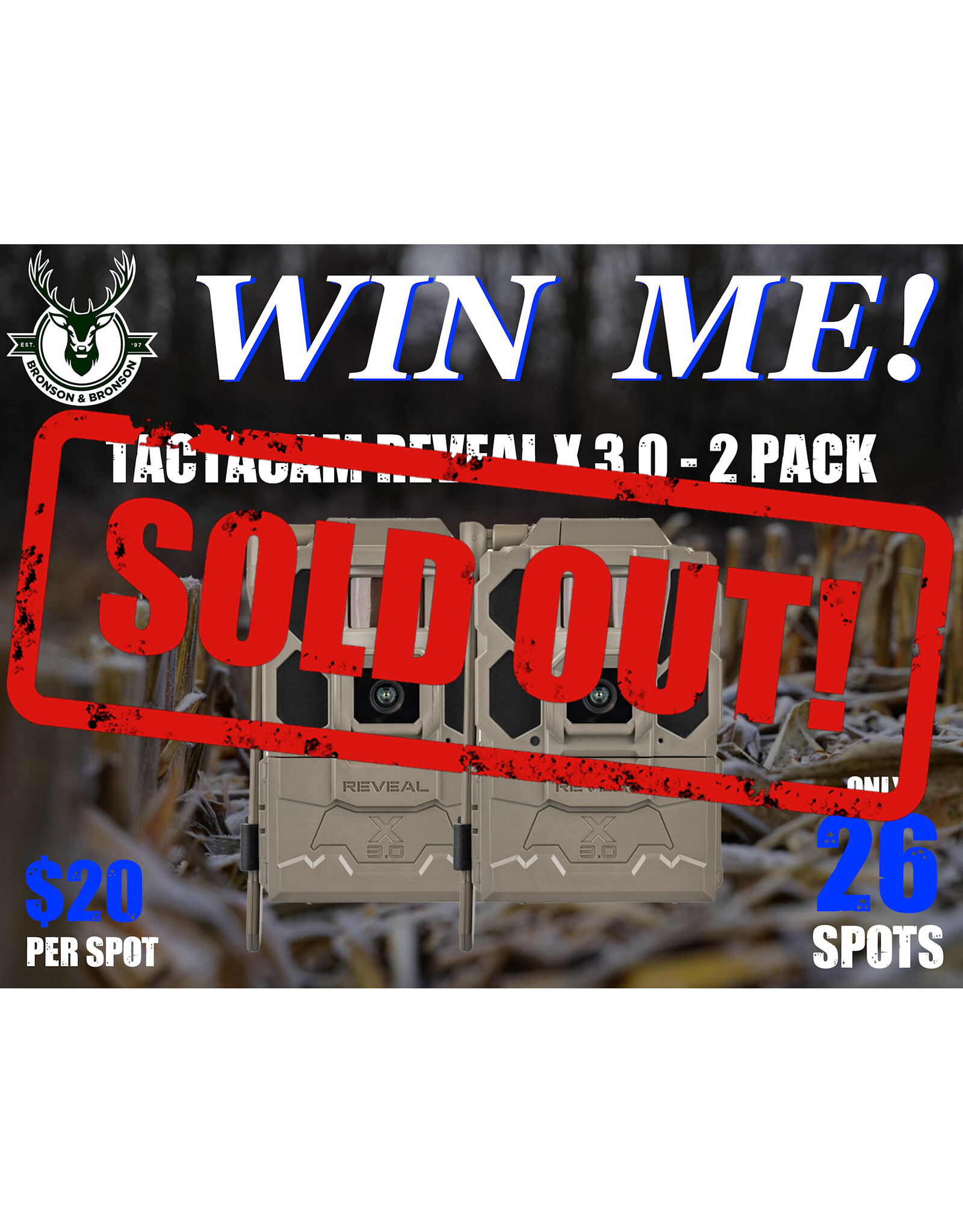 DRAW #1760 - WIN ME - Tactacam Reveal X 3.0 - 2 Pack! ROUND 6