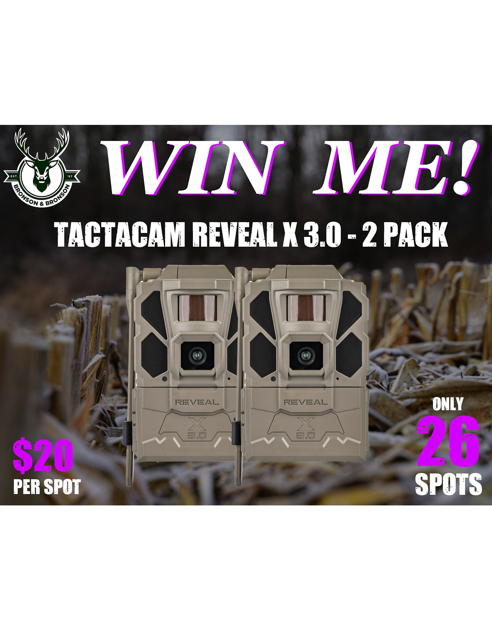 DRAW #1764 - WIN ME - Tactacam Reveal X 3.0 - 2 Pack! ROUND 7