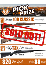 DRAW #1759 - Pick Your Prize - Sauer, Weatherby OR Tikka!