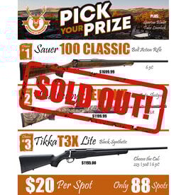 DRAW #1759 - Pick Your Prize - Sauer, Weatherby OR Tikka!