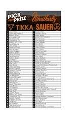 DRAW #1759 - Pick Your Prize - Sauer, Weatherby OR Tikka!