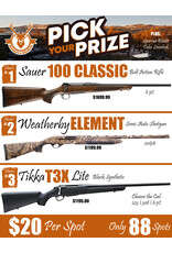 DRAW #1759 - Pick Your Prize - Sauer, Weatherby OR Tikka!