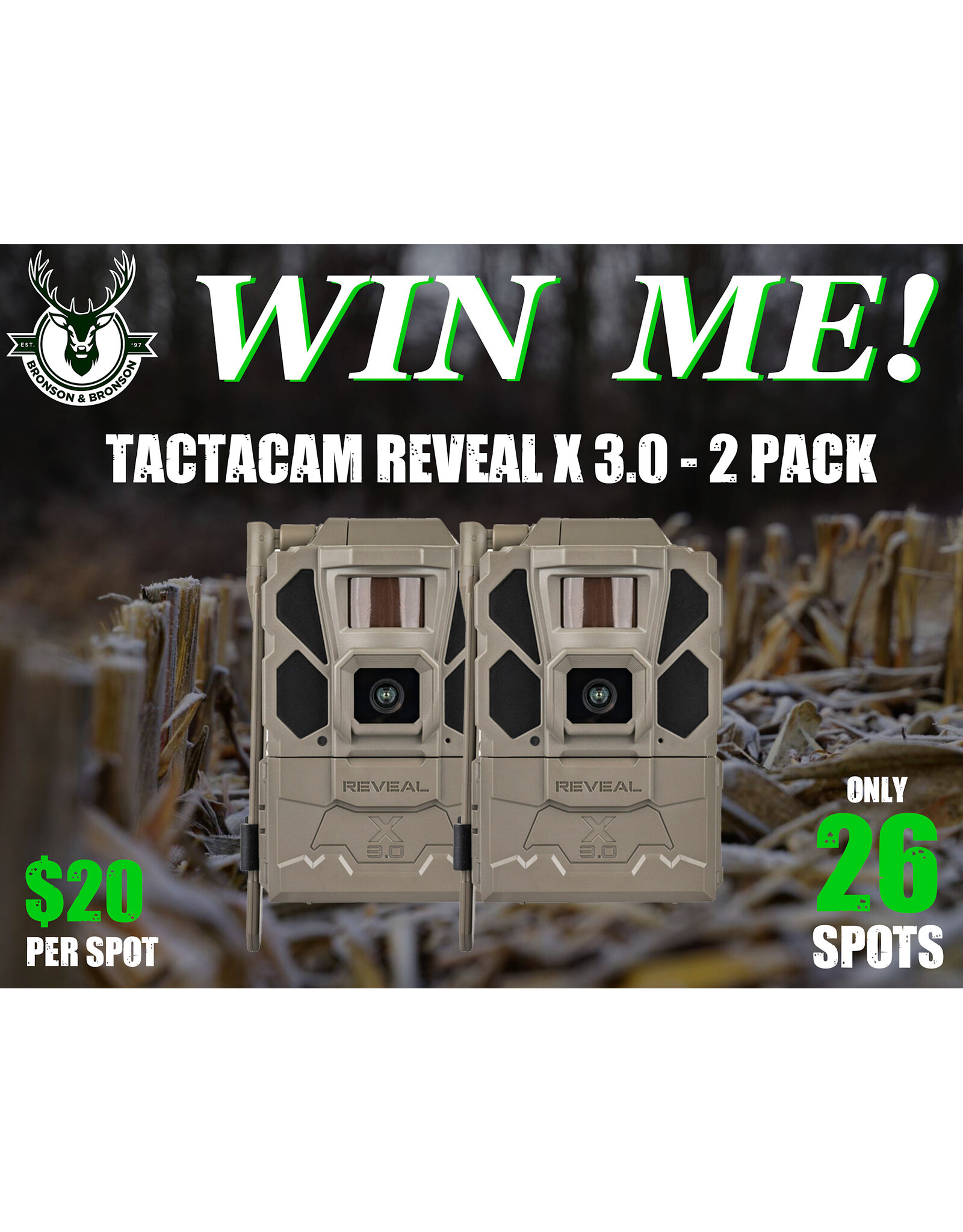 DRAW #1766 - WIN ME - Tactacam Reveal X 3.0 - 2 Pack! ROUND 8
