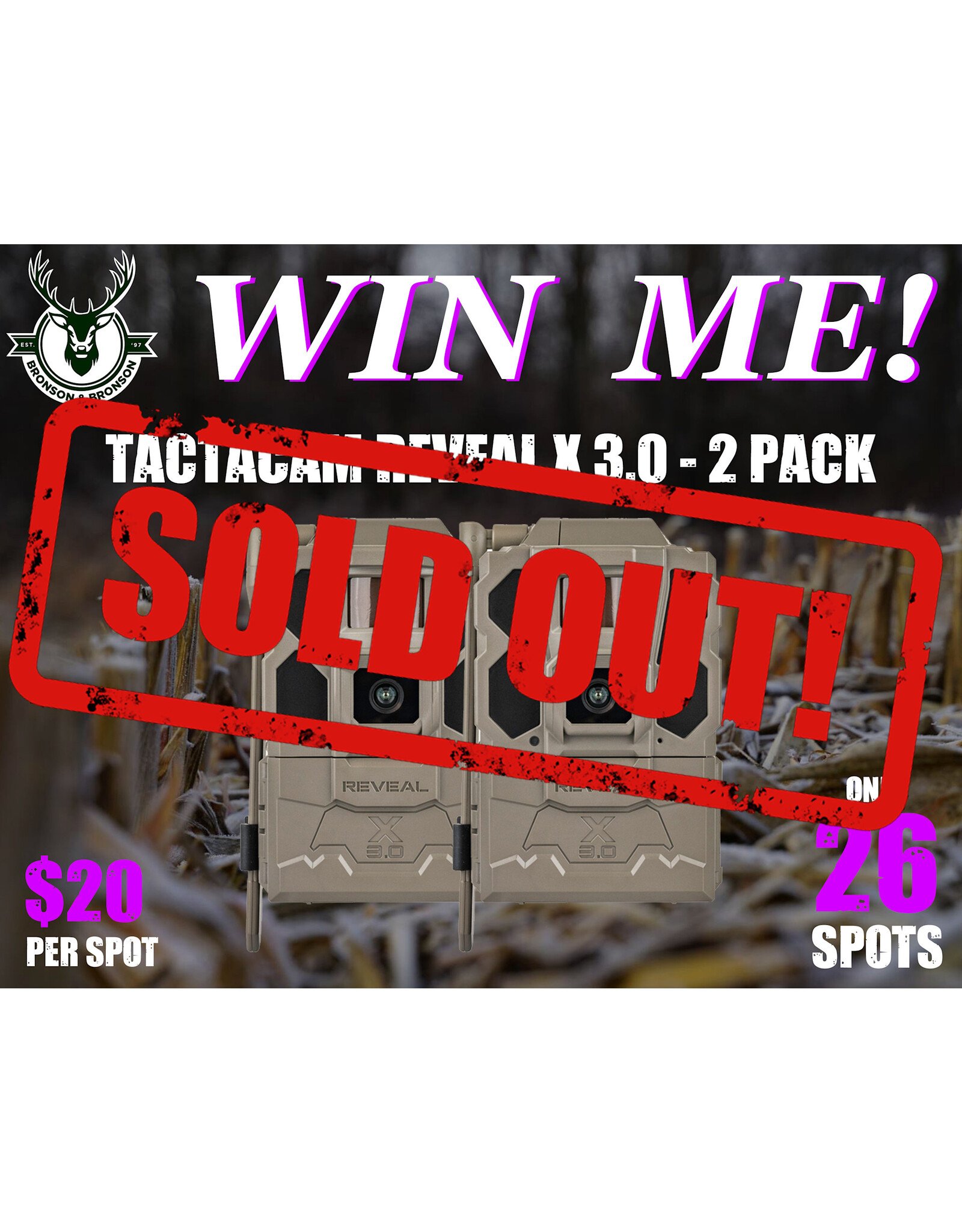 DRAW #1764 - WIN ME - Tactacam Reveal X 3.0 - 2 Pack! ROUND 7