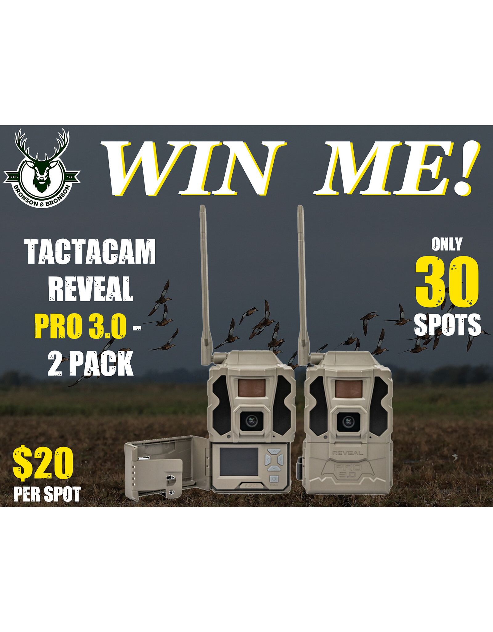 DRAW #1768 - WIN ME - Tactacam PRO 3.0 - 2 Pack