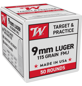 Winchester Winchester 9mm Luger 115gr FMJ 50rds W9MM50