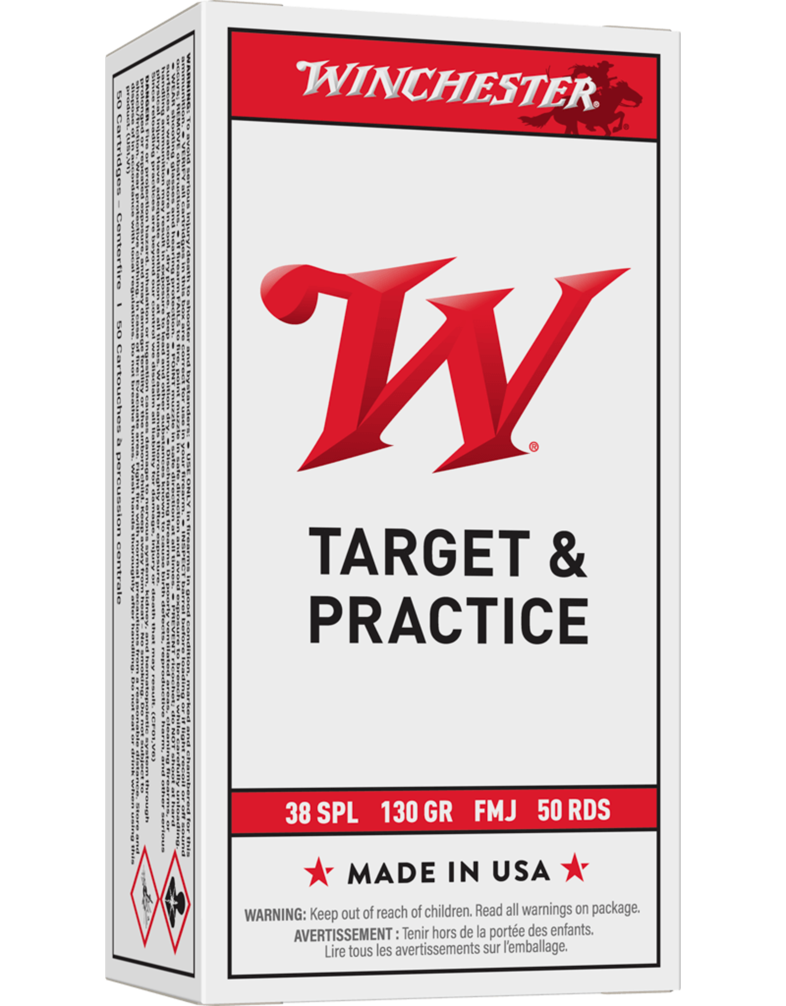Winchester Winchester Q4171 Pistol Ammo 38 SPL, FMJ, 130 Gr, 800 fps, 50 Rnd, Boxed
