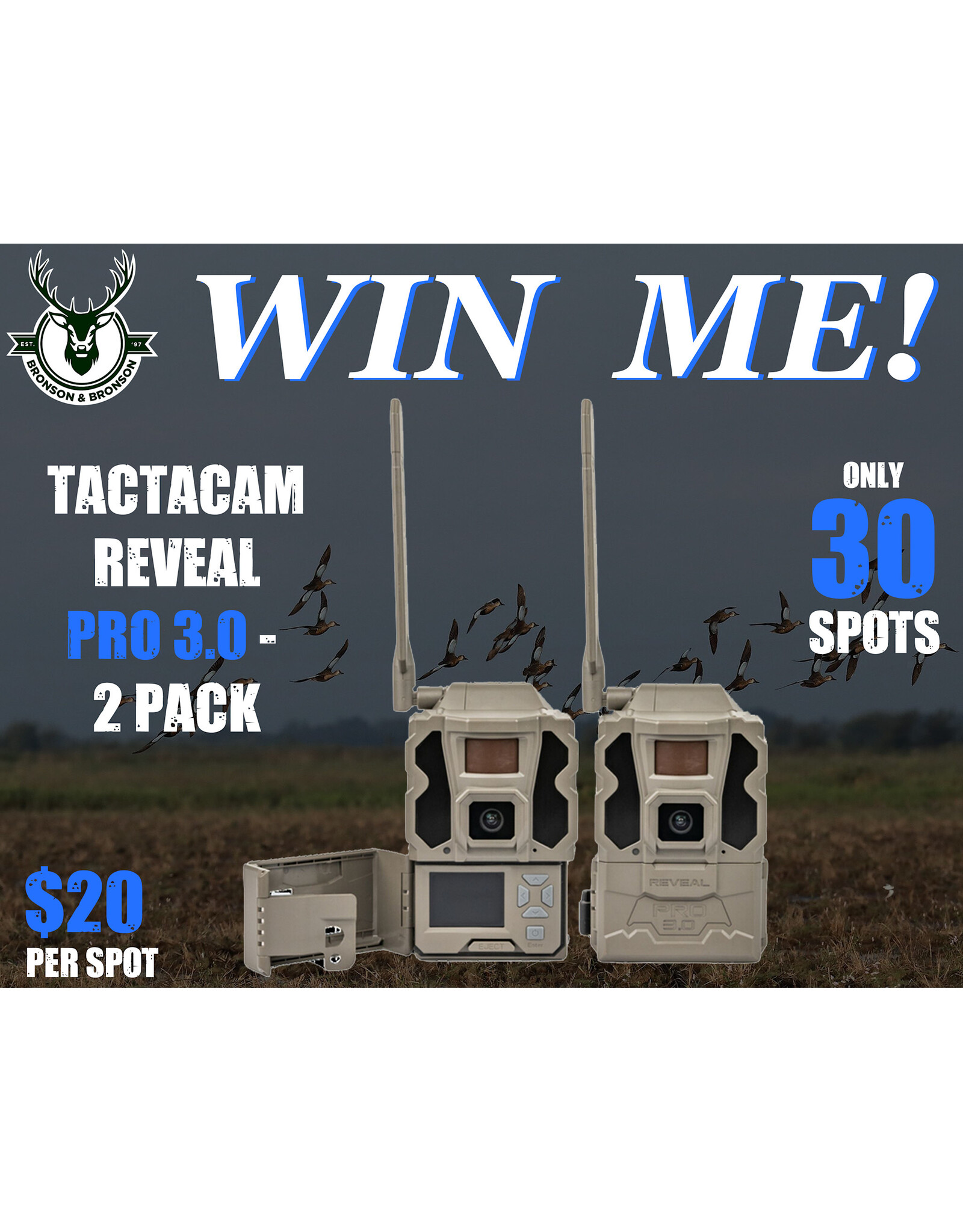 DRAW #1772 - WIN ME - Tactacam PRO 3.0 - 2 Pack ROUND 2