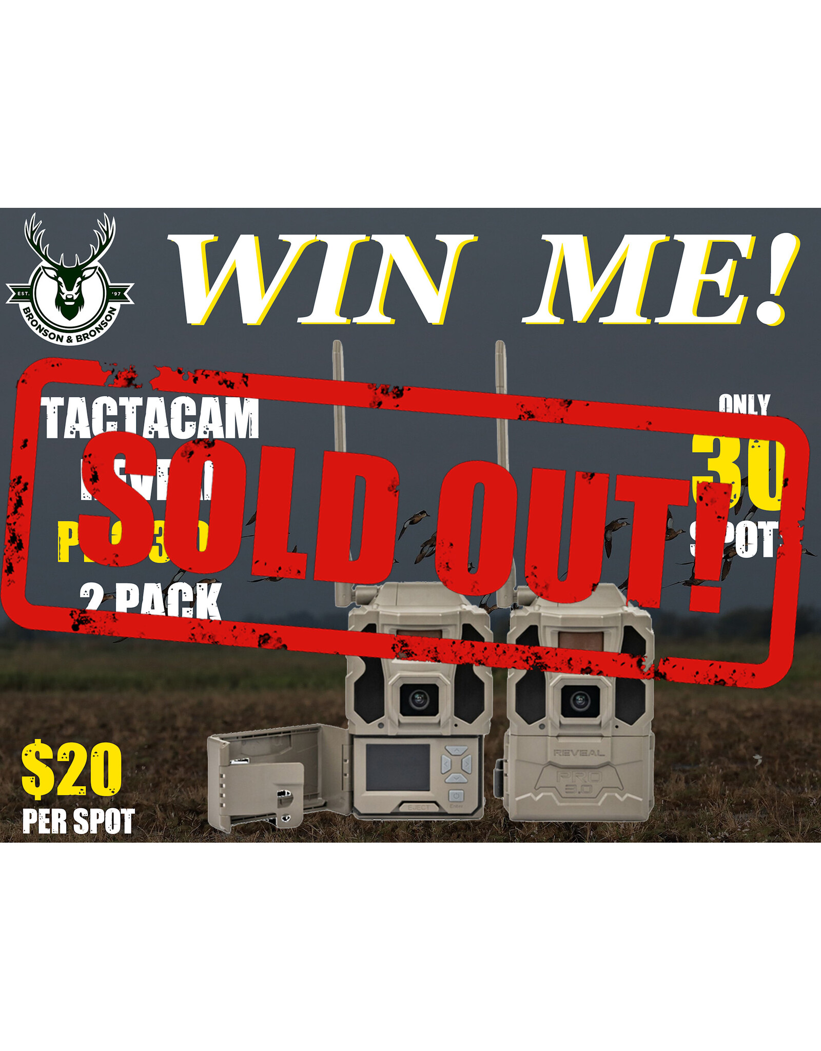 DRAW #1768 - WIN ME - Tactacam PRO 3.0 - 2 Pack