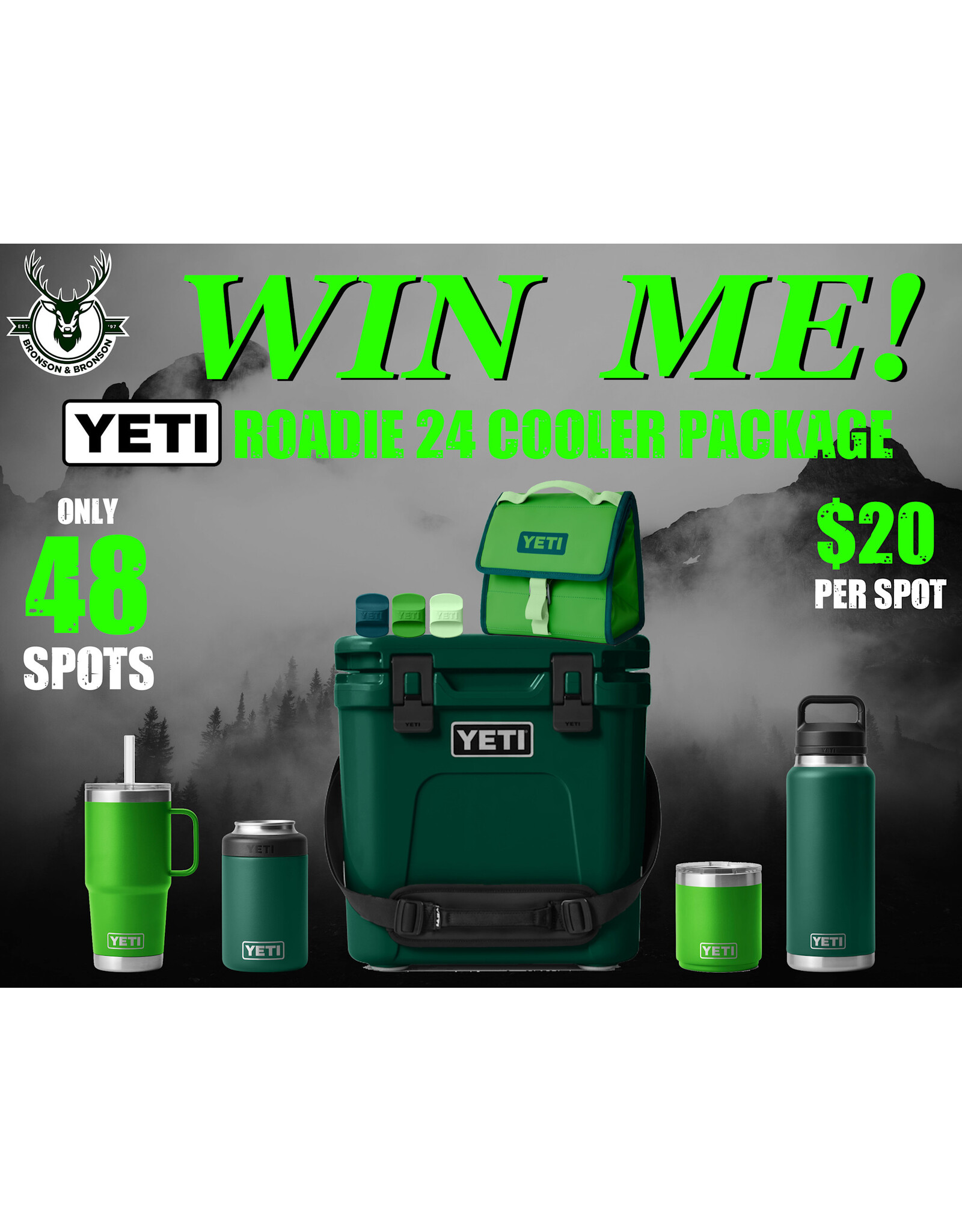 DRAW #1774 - WIN ME - Yeti Roadie 24 Forest Green Package!