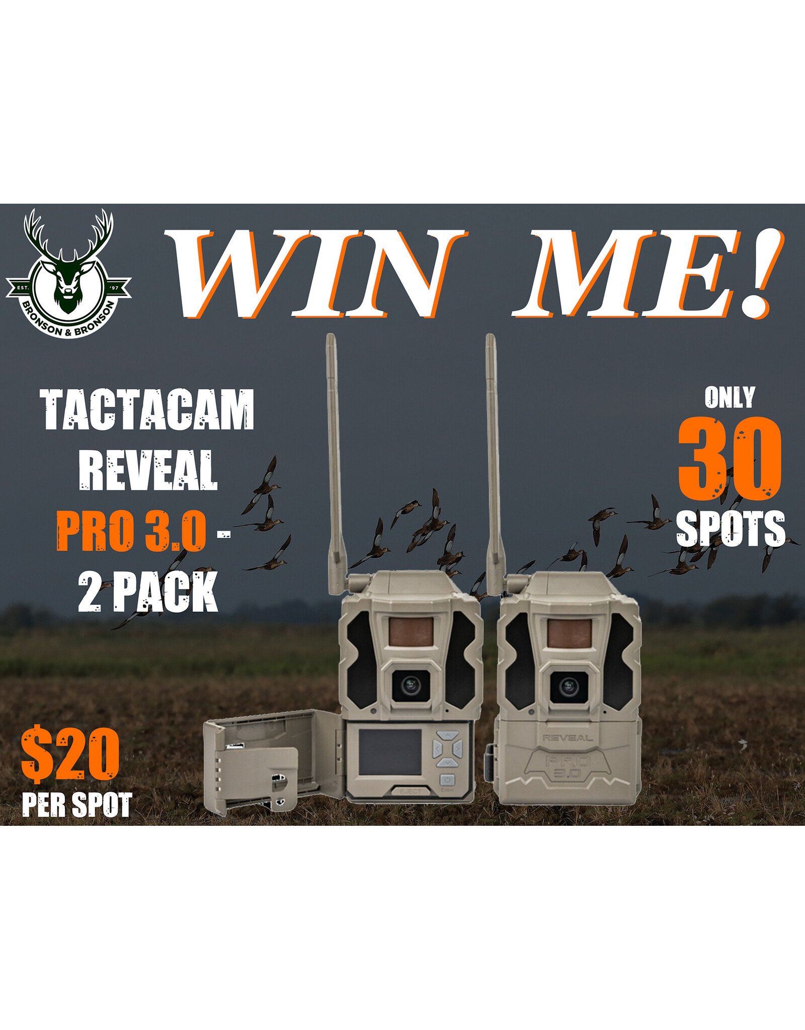 DRAW #1775 - WIN ME - Tactacam PRO 3.0 - 2 Pack ROUND 3
