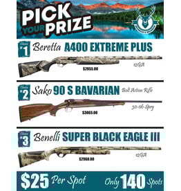 DRAW #1778 (1-70) - Pick Your Prize - Beretta, Sako OR Benelli!