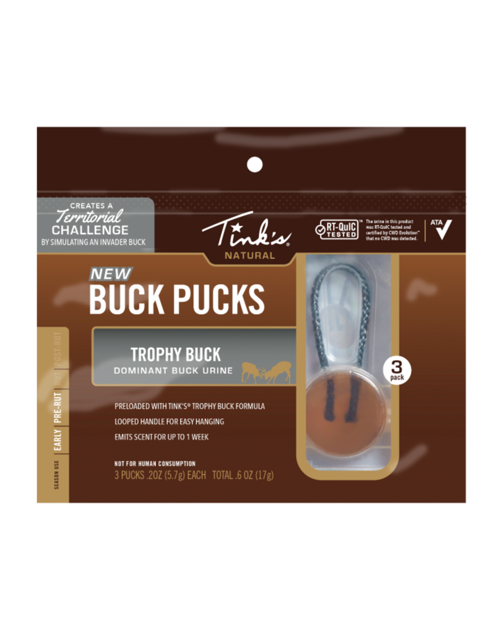Tink's Tink's TROPHY BUCK Dominant Duck Urine BUCK PUCKS 3ct W6342