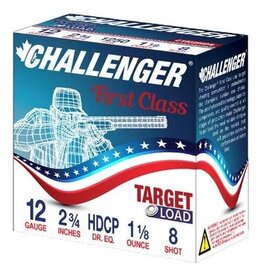 Challenger Challenger Ammo Handicap 4002 Shotshell 12 GA, 2-3/4 in, No. 8, 1-1/8 oz, 3 Dr, 1200 fps, 25 Rnd per Box