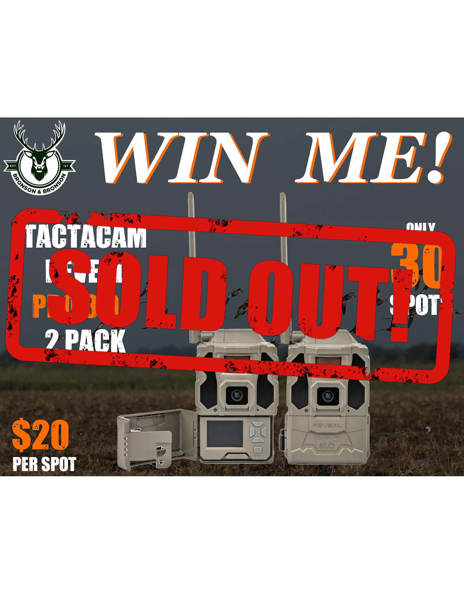 DRAW #1775 - WIN ME - Tactacam PRO 3.0 - 2 Pack ROUND 3