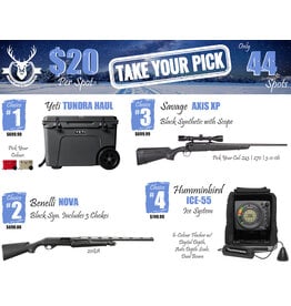 DRAW #1781 - Take Your Pick - Yeti, Benelli, Savage OR Humminbird!