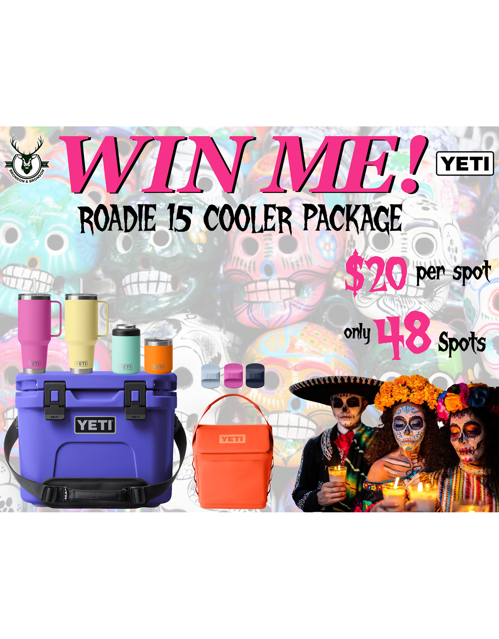 DRAW #1784 - WIN ME - Yeti 15 Package - Day of the Dead Theme!