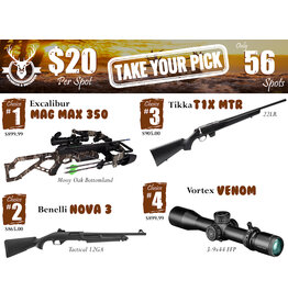 DRAW #1782 - Take Your Pick - Excalibur, Benelli, Tikka OR Vortex!