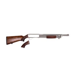 EGE EGE Arms PA37 Pump Action Shotgun, Walnut / Nickel - 12GA, 2-3/4" or 3", 18.5" Barrel