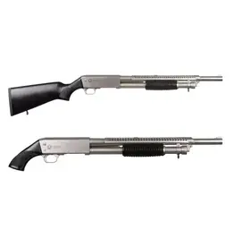 EGE EGE Arms PA37 Pump Action Shotgun, Nickel - 12GA, 2-3/4" or 3", 18.5" Barrel