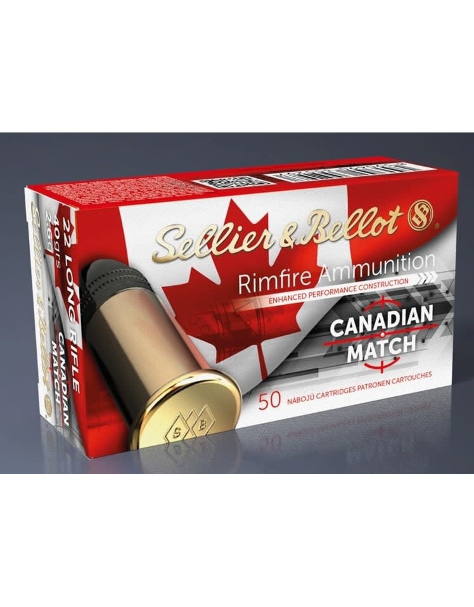 Sellier & Bellot Sellier & Bellot Sellier & Bellot 22 LR Canadian Match Standard Velocity Ammunition Box of 50