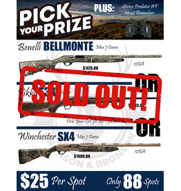 DRAW #1776 - Pick Your Prize - Benelli, Tikka OR Winchester!