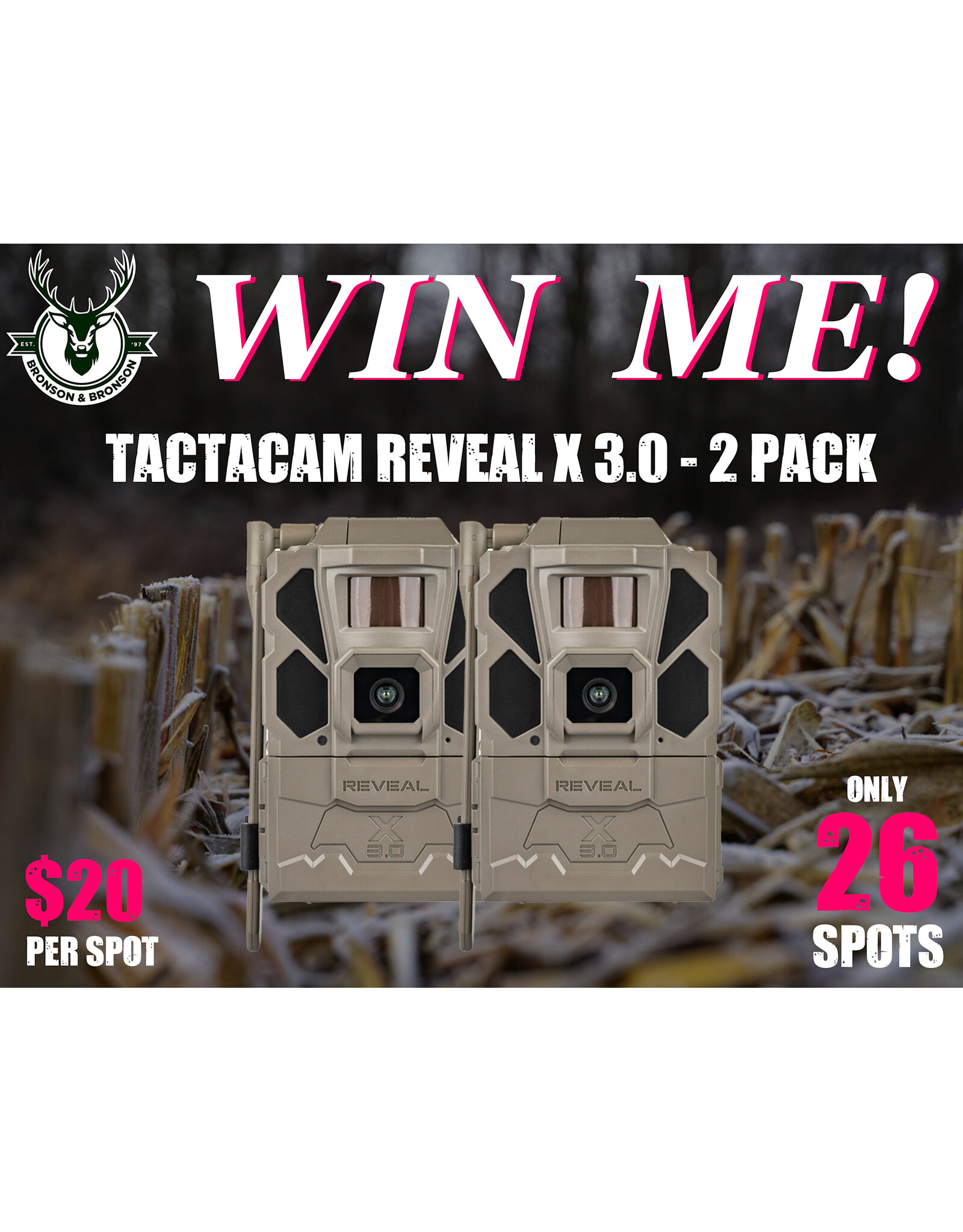 DRAW #1787 - WIN ME - Tactacam Reveal X 3.0 - 2 Pack! ROUND 9