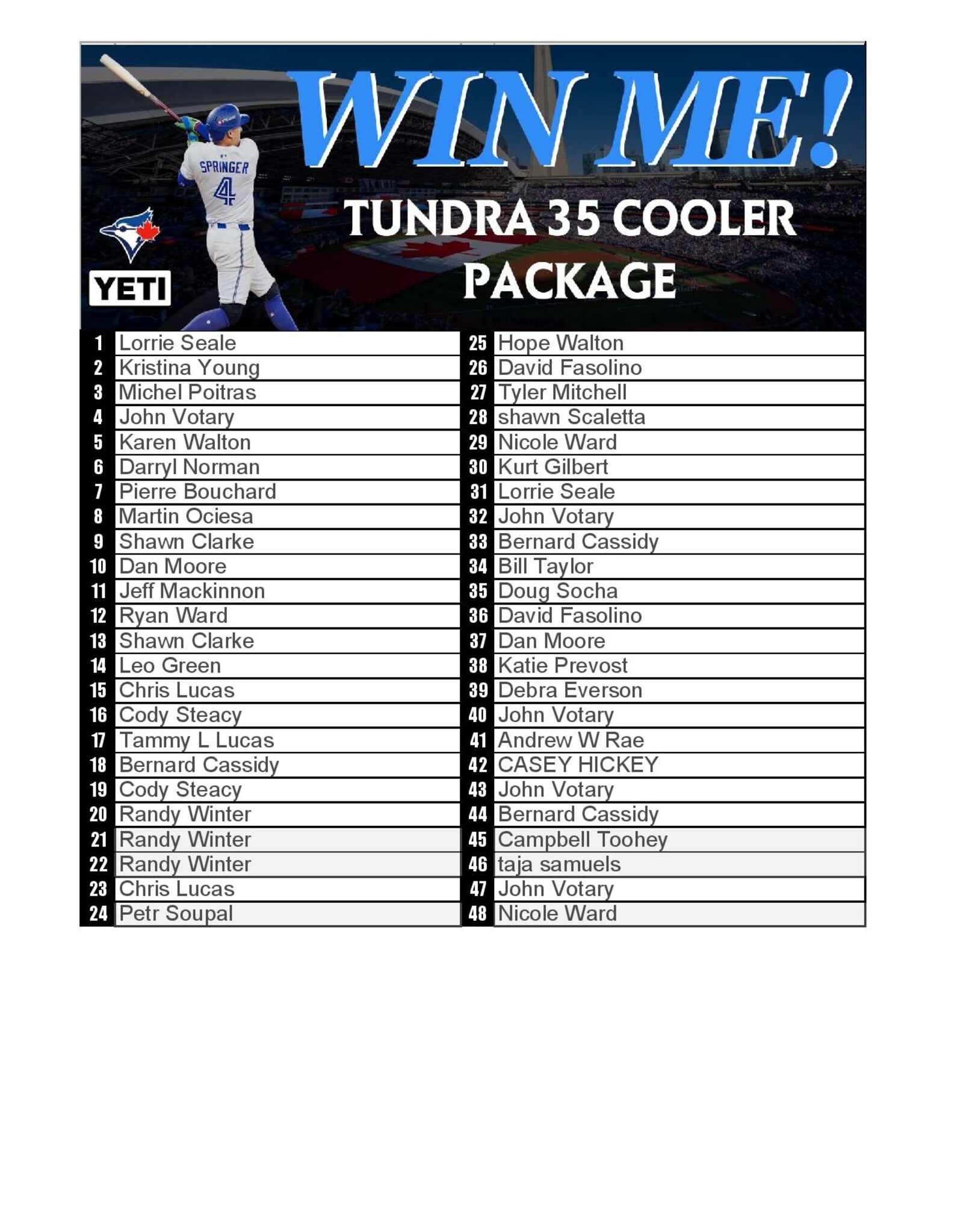 DRAW #1779 - WIN ME - Yeti 35 Package - Blue Jays Themed!