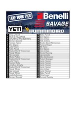 DRAW #1781 - Take Your Pick - Yeti, Benelli, Savage OR Humminbird!