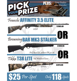 DRAW #1788 (60-118) - Pick Your Prize - Franchi, Browning OR Tikka!